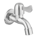 Llave de Agua para Pared cromada. Pluma Grifo Individual en Acero Inoxidable con Tapa.