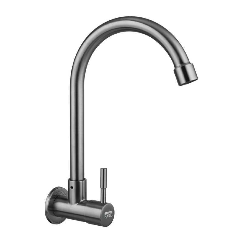 Llave Individual para fregador. Grifo de Cocina en Acero Inoxidable Satinado.