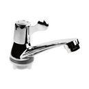 Grifo de Lavamanos Cromado Brillante. Pluma Llave para Baño en Cuerpo de Zinc.