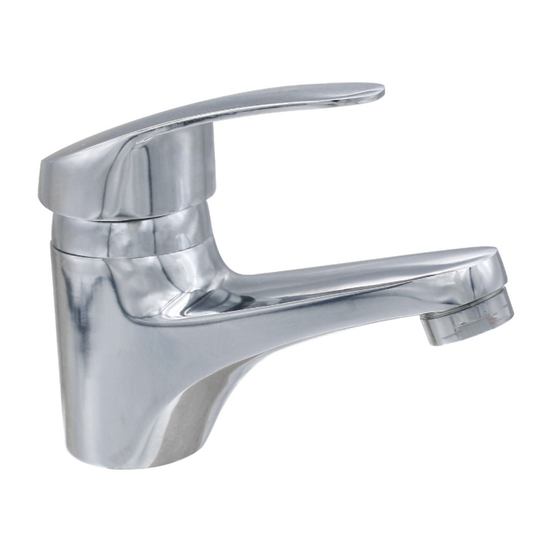 Grifo de Lavamanos Cromado Brillante. Pluma Llave Monomando de Baño.