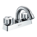 Grifo Mezclador 4" para Lavamanos. Pluma Llave Cromada con Tubo de Acero Inoxidable.