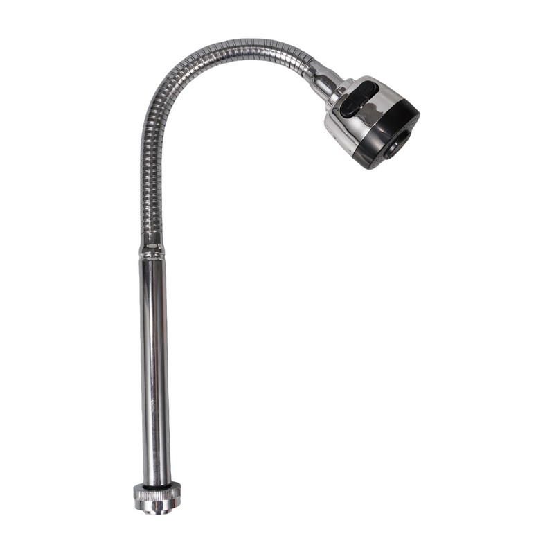 Cuello flexible 18mm para llave mezcladora de fregador. Acero inoxidable. Doble función chorro y riego.
