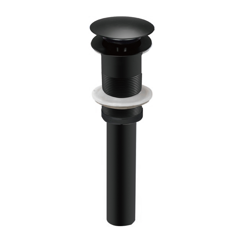 Desagüe para Lavamanos 1 1/4". Drenaje con Tapón Push Sin Rebosadero. Color negro.