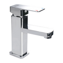 Llave de Lavamanos Individual. Grifo para Lavabo de zinc. Pluma Agua Fría y Caliente. Diseño cuadrado moderno.