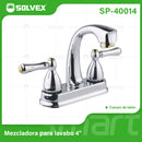 Llave Mezcladora 4" Para Lavamanos Con Cubierta Y Manerales Tipo Palanca. Pluma Grifo Modo Frío Y Caliente.