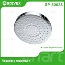 Regadera para Ducha Redonda 4" Cromada. Cabezal de Plástico ABS con Bola de Cobre.