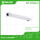 Brazo de Ducha cuadrado 40 cm cromado. Tubo de Acero Inoxidable con Chapetón para regadera.