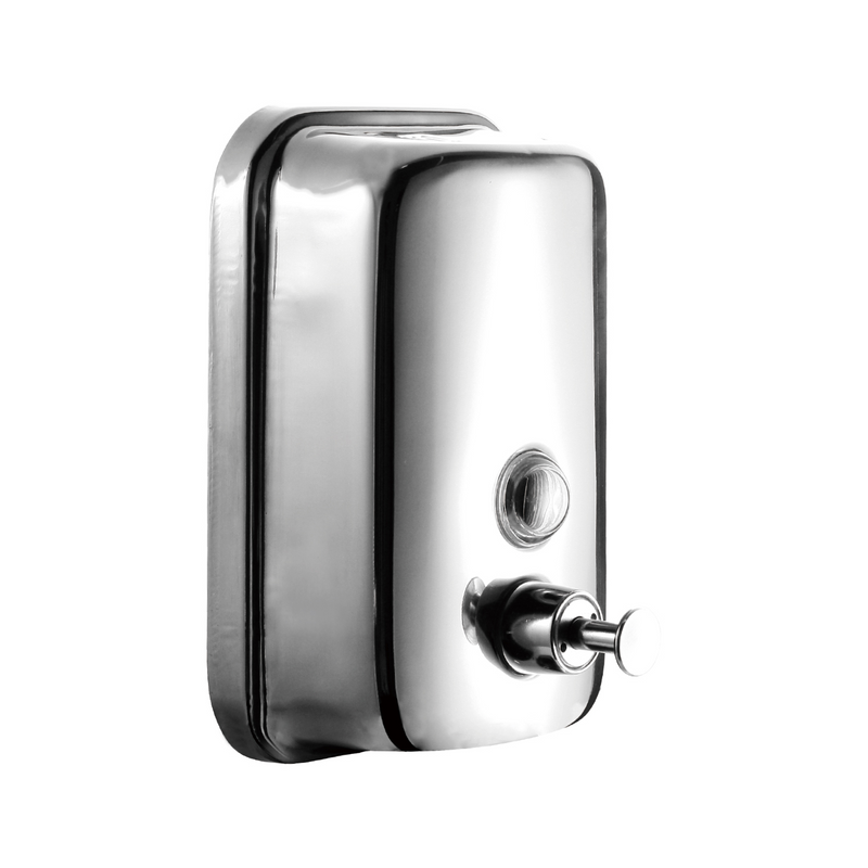 Dispensador de Jabón líquido 500ml. Acero Inoxidable. Montaje en Pared para Baño y Cocina.