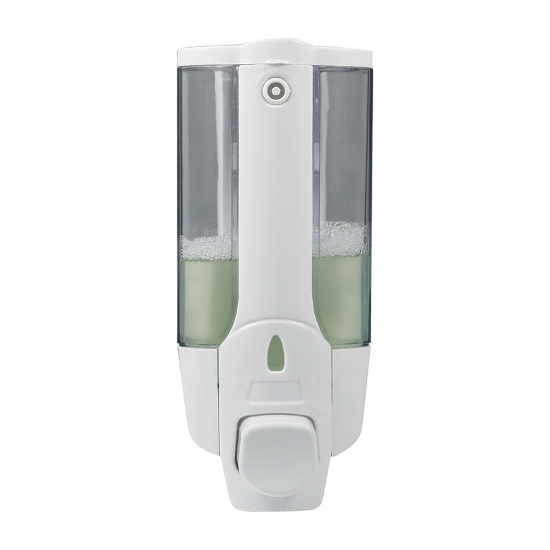 Dispensador de Jabón Líquido de Pared 350ml Blanco. Plástico ABS Resistente para Baño, Cocina, Shampoo y Gel Antibacterial.