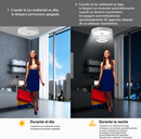 Lámpara De Techo Plafón LED 18W. Solo funciona de noche y cuando detecta movimiento. Incluye sensor de movimiento. 8.8”(22.5cm). Luz Cálida.