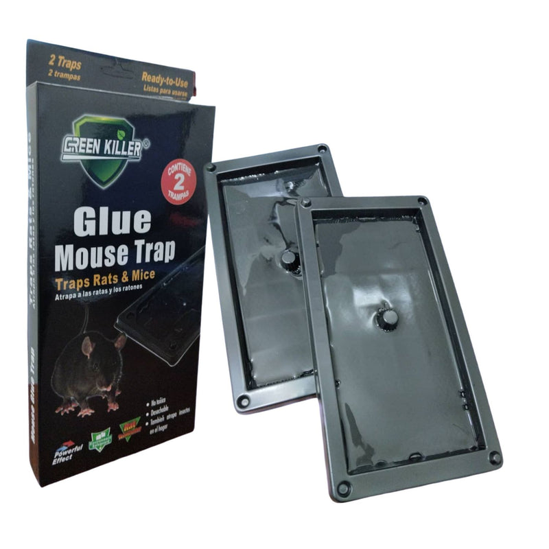 Trampa para ratones con pegamento 25x13cm Caja negra plástica con 0.3% Fipronil lista para usar. Pegatina para cocina