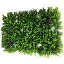 Follaje Artificial Verde 40x60cm con Flores Blancas para Decoración de Pared Interiores (Sin protecccion UV)