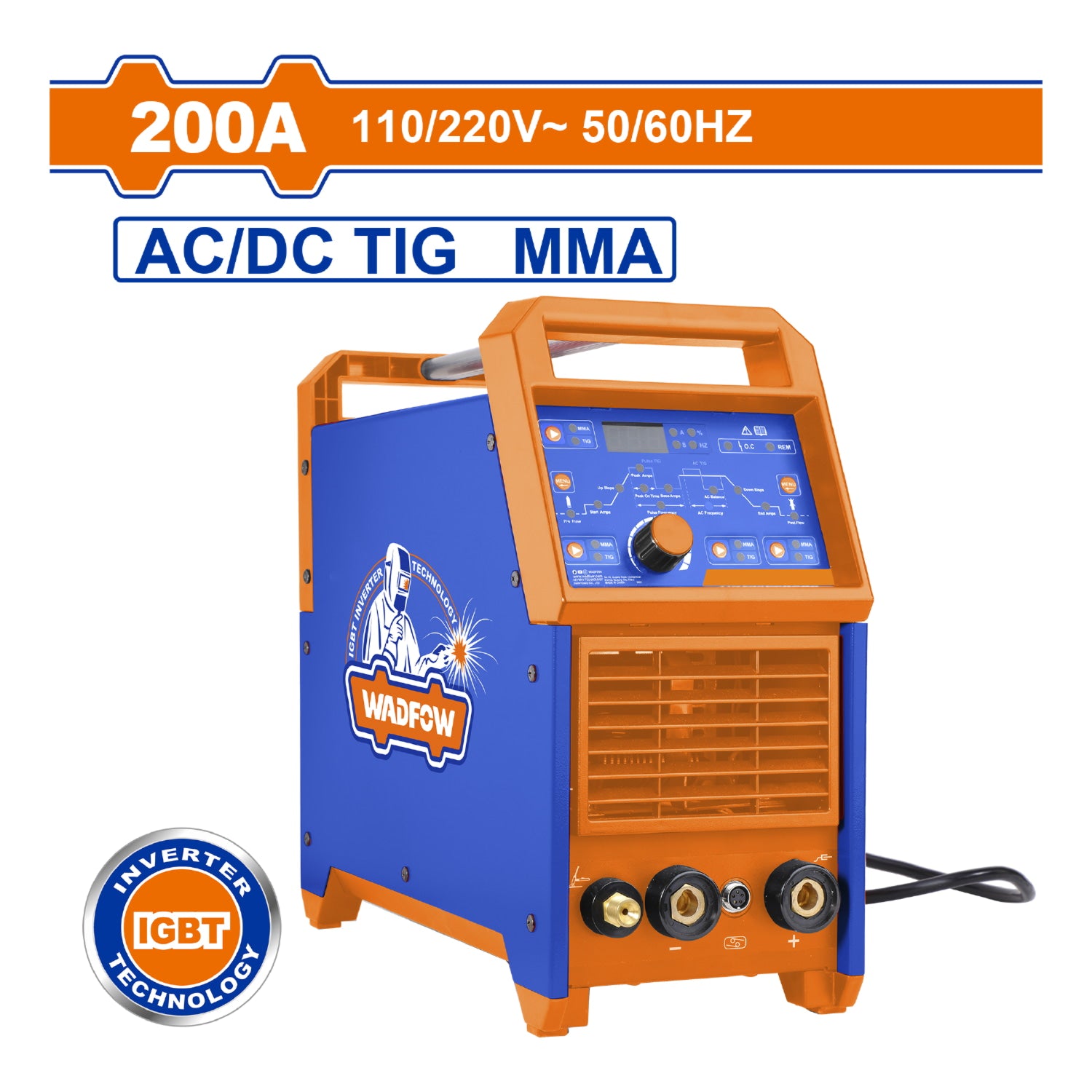 Máquina De Soldar AC DC Inverter 200A Modelo Medium Duty 30% Ciclo de Trabajo AC DC TIG/MMA 110V-220V. Tig alta frecuencia