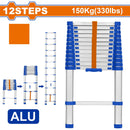 Escalera Telescópica De Aluminio De 12 Escalones. Altura De Paso: 300Mm. Carga Máxima: 150Kg.