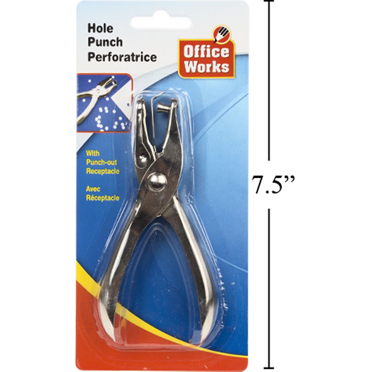 Perforadora de un orificio con receptor