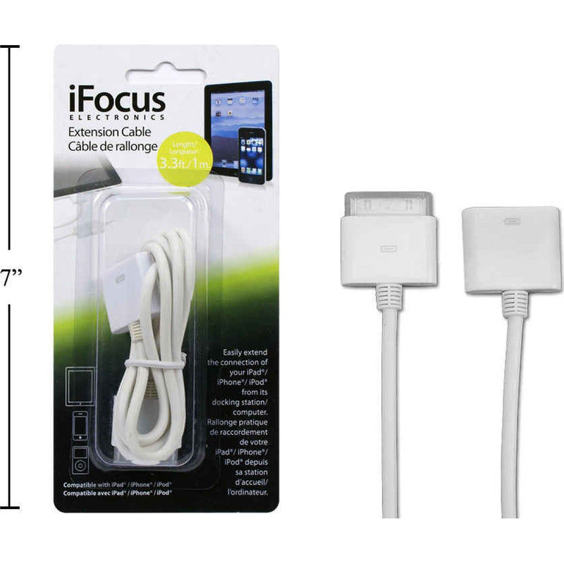 iFocus, cable de extensión de 3.3 pies para iPad / iPhone / iPod, b / c