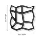 Molde cemento para Veredas de Piedra Irregular. Pavimento. Plantilla para Concreto Tipo "A" 43x43 cm.
