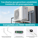 Soporte Bracket para Aire Acondicionado 80x40x50cm de Hierro Compatible 12000–18000 BTU y Espesor 1.8 mm. Incluye Accesorios y Almohadillas Antivibración. Color Blanco