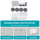 Soporte Bracket para Aire Acondicionado 80x40x50cm de Hierro Compatible 12000–18000 BTU y Espesor 1.8 mm. Incluye Accesorios y Almohadillas Antivibración. Color Blanco