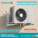 Soporte Bracket para Aire Acondicionado 80x40x50cm de Hierro Compatible 12000–18000 BTU y Espesor 1.8 mm. Incluye Accesorios y Almohadillas Antivibración. Color Blanco