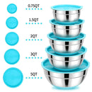 Juego De 5 Tazones Multifuncionales De Acero Inoxidable Con Tapa