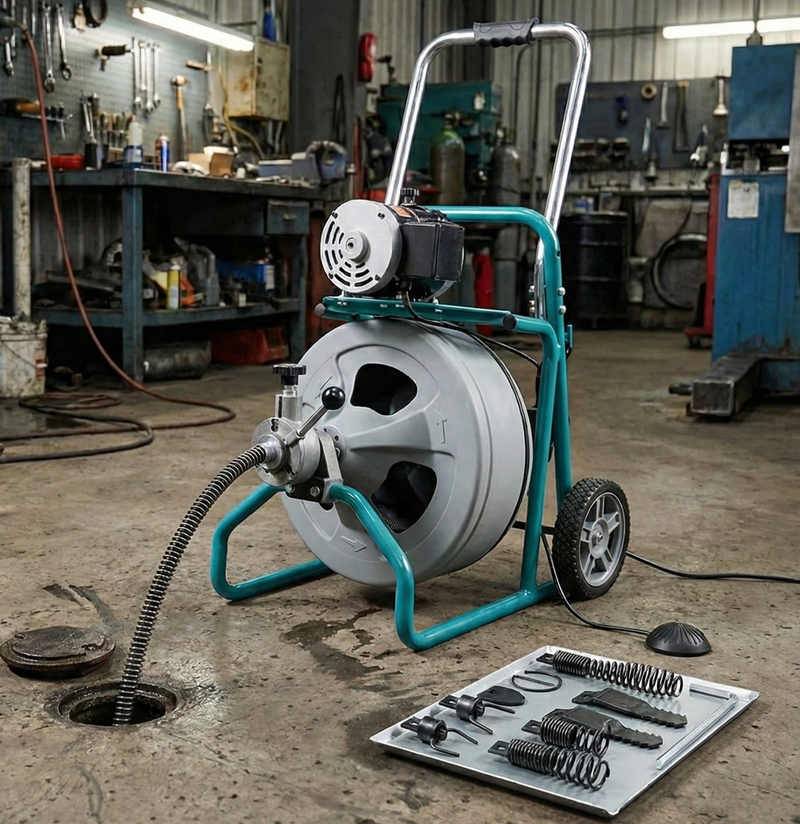 Trompo electrico Destapa Cañeria destapador de drenaje (100pies-1/2") 12.7mmx30M 110v/60Hz