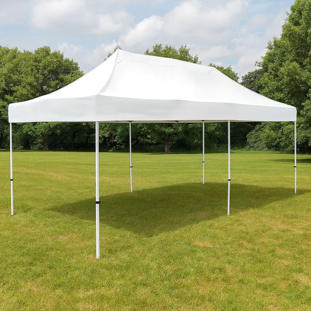 Tolda Gazebo Plegable. 3X6 Mts. Incluye Tubos. Carpa Color Blanco.