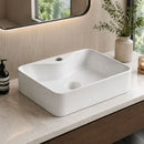 Lavamanos de Sobreponer con perforación de grifo Rectangular 48x38x13 cm Cerámica Sanitaria Premium, Diseño Moderno