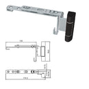 Bisagra Superior para Ventana abatible uPVC apertura interior Color negro