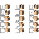 Juego De 15 Pzas De Puntas De Router Para Madera, Vastago De 1/4"