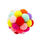 Pelota Para Gato Con Pompones Multicolores. Tamaño Mediano.