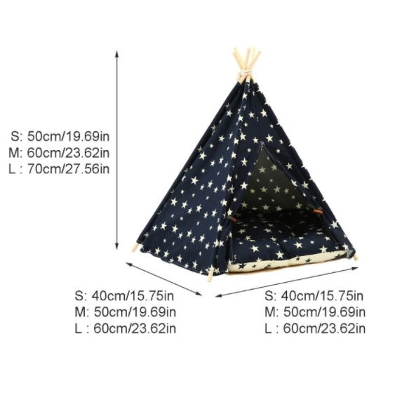 Casa de tela para mascotas. Estilo tienda de acampar. Tamañp 40x40x50cm