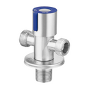 Llave de Ángulo Doble para Lavamanos y fregadores. Válvula cromada de Acero Inoxidable.