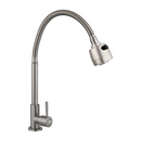 Grifo Individual para fregador. Pluma Llave con Rociador Flexible.