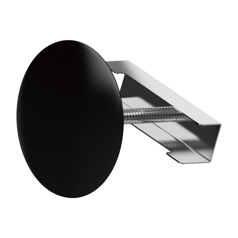 Tapón de acero inoxidable 45 mm. Tapa Cubre orificios en fregador o lavamanos. Color negro.