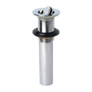 Desagüe para Lavamanos 1 1/4". Drenaje con Tapón Giratorio Cromado Sin Rebosadero.