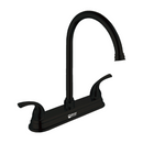 Grifo Mezclador 8" para fregador de Cocina. Pluma Llave con Manijas. Color negro.