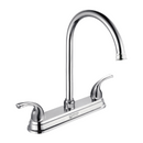 Grifo Mezclador 8" para fregador de Cocina. Pluma Llave Cromada con Manijas.