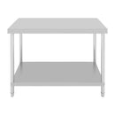 MESA DE TRABAJO INOXIDABLE DE 160 CM X 60 CM X H85 CM. CALIBRE 0.8 MM GRUESO CON MDF Y COSTILLA