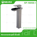 Llave de Lavamanos Individual Alta. Acabado satinado. Grifo para Lavabo. Pluma Agua Fría y Caliente.