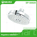 Regadera para Ducha Redonda 4" Cromada. Cabezal de Plástico ABS con Bola de Cobre y 3 Funciones de Agua.