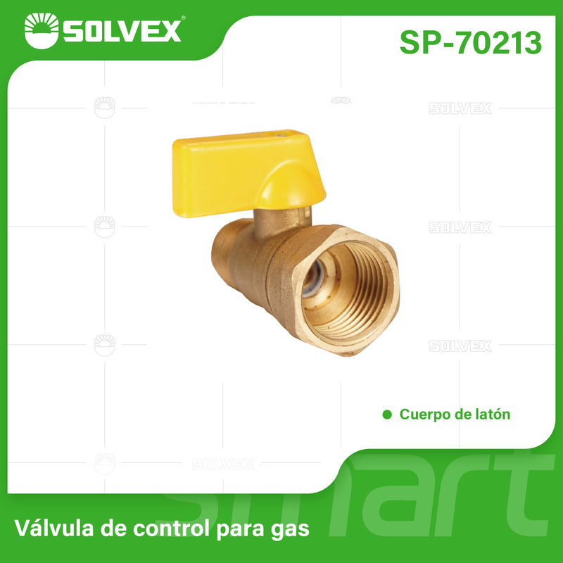Válvula De control para Gas 5/16" x 1/2". Rosca Macho FLARE Y Hembra NPT.