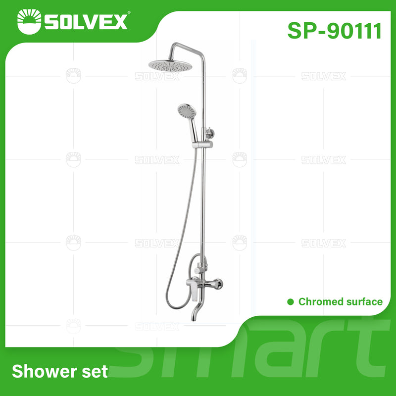 Ducha De Pared Con Barra Ajustable Y Mezcladora De 3 Funciones. Regadera Tipo Lluvia Y Ducha Teléfono Cromada.