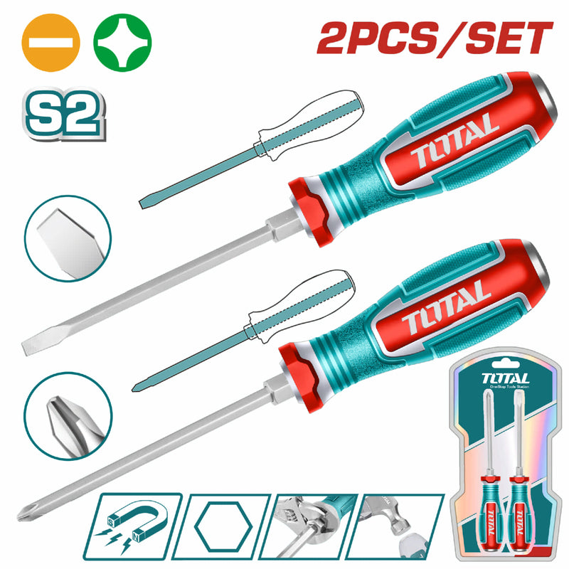 Destornilladores Variados S2 Plano SL6.5 PH2x6. Vástago Hexagonal. Set 2 pzas.