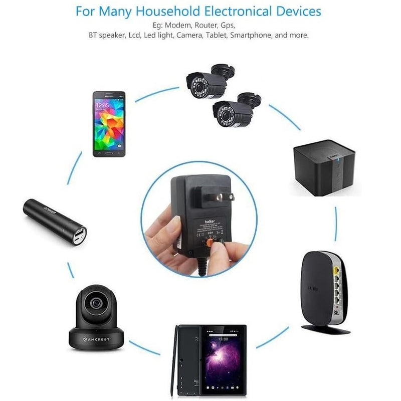 Adaptador de corriente ajustable - AC DC 3V, 4.5V, 5V, 6V, 7.5V 9V 12V 2A 2.5A 3A