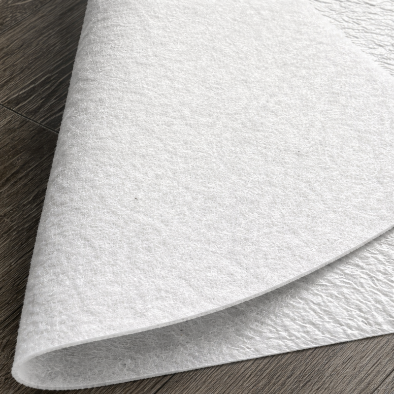 Rollo plastico Protector De Piso autoadhesivo acolchado Antiderrame Color Blanco Rollo De 39.4x 984.3" (1x25m) De PE. Lana Sintética Antideslizante Y Autoadhesiva.