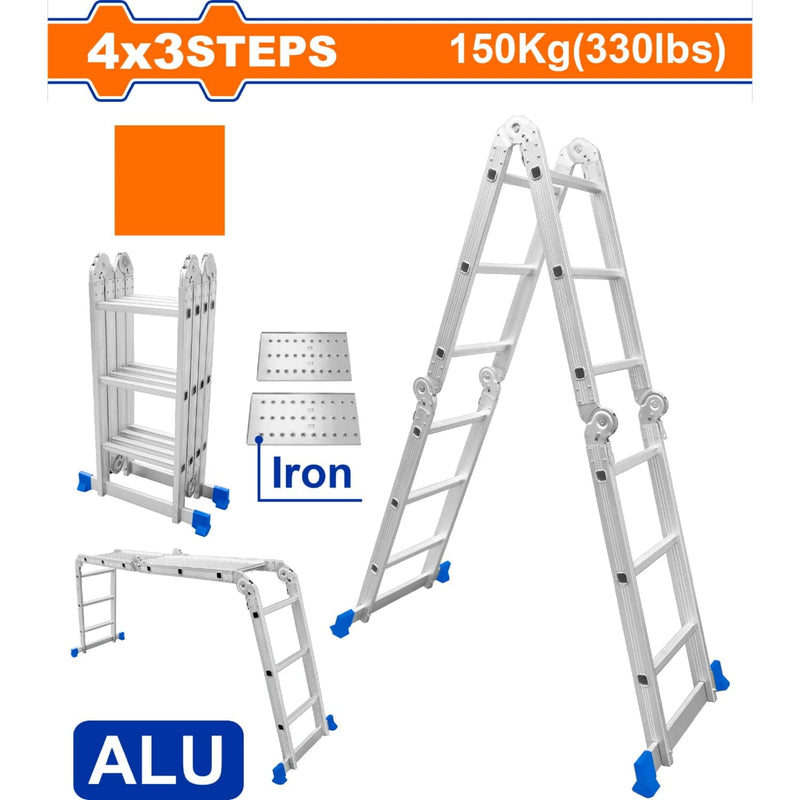 Escalera Multiposición 4X3 De Aluminio Carga Máxima: 150Kg Altura Escalon 270Mm Escalera Plegable.
