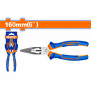 Alicate de punta larga 6"/160mm. Pulido y antióxido. Con mango de plástico.