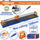 Cortador de Azulejos 1200mm Espesor Max: 14mm Tamaño: 22x6x2mm con Regla y Rodamiento Cortador De Baldosas.