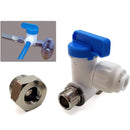 Adaptador Tee Con Valvula Filtros De Agua  1/2" NPT Y  3/8" Compress. Salida Tubing 3/8"